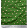 thumbnail image 3 of Soimoi Green Heavy Satin Fabric American Robin Bird Decor Fabric Printed BTY 54 Inch Wide, 3 of 3