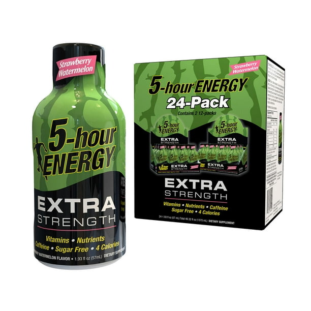 5-hour ENERGY Shot, Extra Strength, Strawberry Watermelon (1.93 oz., 24 ...