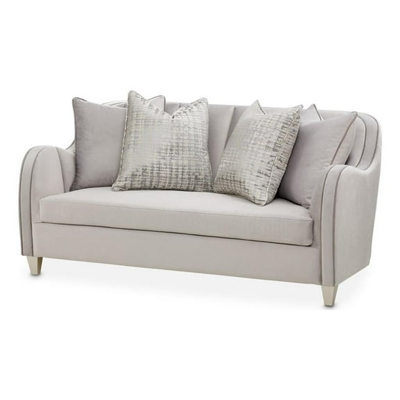 Michael Amini Roxbury Park 69"W Velvet Loveseat in Steel Gray/Slate