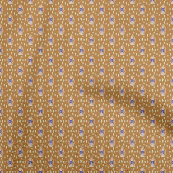 oneOone Cotton Poplin Dark Mustard Fabric Halloween Lamps Sewing Fabric By The Yard Printed Diy Clothing Sewing Supplies 56 Inch Wide