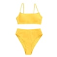 thumbnail image 4 of Womens High Waisted Swimsuits Bottom Padded Bathing Suits Bikini Sets Top Two Piece Swimwear Swim Suits Womens Two Piece Shorts Bathing Suit Women Two Piece Sunflower Junior Swimsuit Top plus Size, 4 of 6