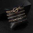 thumbnail image 3 of 5Pcs/set Geometric  Women Tassels Leaves Circular Chains Bangle Jewelry, 3 of 6