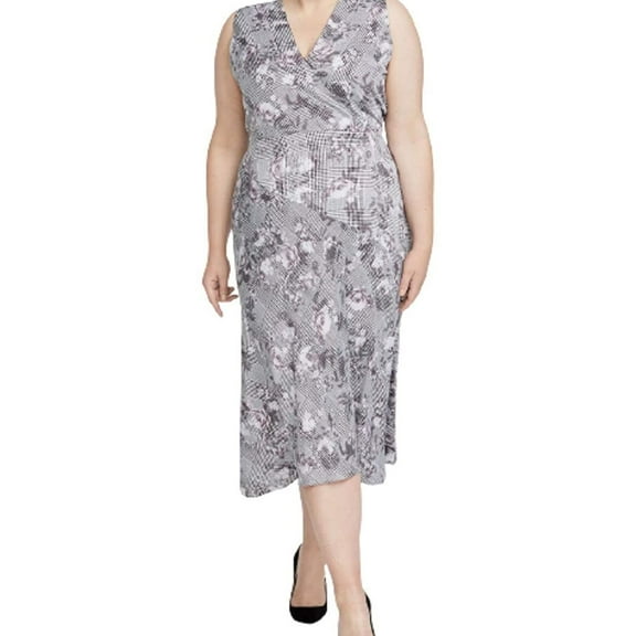 Rachel Rachel Roy Womens Plus Giles Houndstooth Floral Cocktail Dress