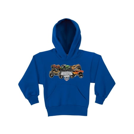 Personalized Monster Jam Pile-Up Boys' Royal Blue Hoodie