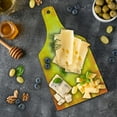 thumbnail image 5 of Yellow Cutting Board, Mosaic Retro Square Shapes and Patterns Pixels Rays Contemporary Graphic Design, Tempered Glass Cutting and Serving Board, Wine Bottle Shape, Orange Yellow, by Ambesonne, 5 of 5