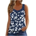 thumbnail image 2 of Dolkfu Womens Fashion Tops Floral Tropical V Neck Tank Tops Sleeveless Stretch Tshirts for Women L, 2 of 5