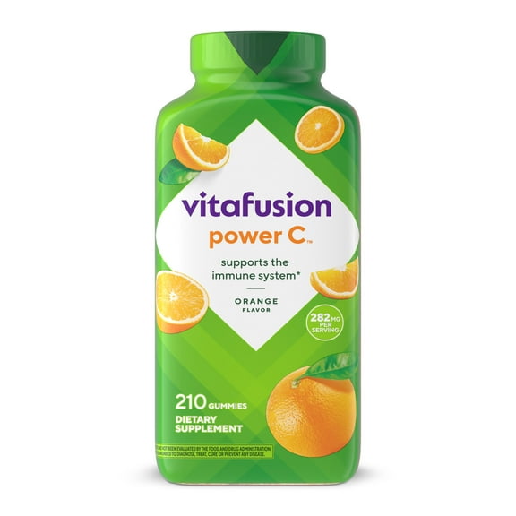 vitafusion Power C Vitamin C Gummies for Immune Support, Orange Flavored, 282 mg Vitamin C, 70 Day Supply, 210 Count