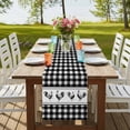 thumbnail image 4 of Table Runners 108 Inches Long Dress Scarves, Farmhouse Black Plaid Farmhouse Coffee/Dining/Kitchen Table Runner for Living Room, Vintage Country Cock Checkered 13x108 Inch, 4 of 9