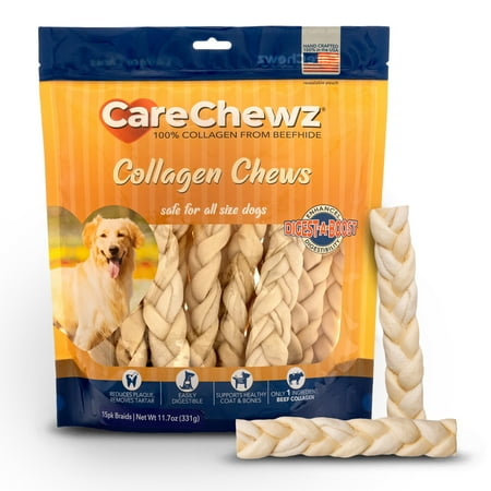 UPC: 0094983784248 | Pet Factory CareChewz Collagen Skinny Braid Sticks Natural Flavor – 6-7   15 Count