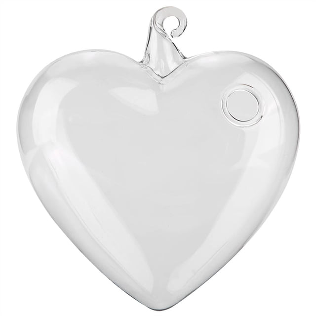 Decoración colgante de cristal para el hogar y el jardín, flor de cristal colgante con forma de corazón, contenedor para el jardín, botella de vidrio transparente para colgar, valor inmejorable