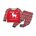 thumbnail image 2 of PENGXIANG Matching Family Christmas Pajamas Set  Raglan Bear Printe Top Plaid Pants Set Sleepwear, 2 of 6