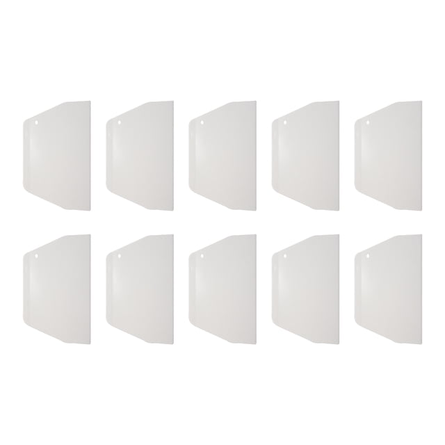10X Raspador Espatula Herramienta de Decoracion Plano Plastico Blanco para Pastel 19 cm x 12.5cm