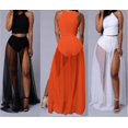 thumbnail image 5 of KOMOO Women Tulle Tutu Long Skirts High Waist Split Detachable Mesh Skirt Swimwear Cover Ups, 5 of 5