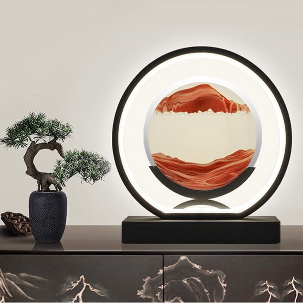 Fiudx Ofertas del día Lámpara de mesa con pintura de arena fluida, reloj de arena, lámpara de escritorio con arena en movimiento, iluminación decorativa para el hogar con arena movediza, 50 ml