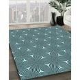 thumbnail image 2 of Ahgly Company Indoor Square Patterned Blue Lagoon Blue Area Rugs, 6' Square, 2 of 6