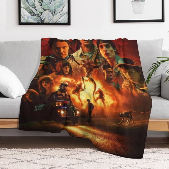 Throw Flannel Blankets Cozy Soft Summer Winter Fall Blanket Plush Funny thing Cartoon Anime Home Decor for stranger Living Room Bedroom Couch Bed Sofa 50x60