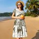 thumbnail image 4 of Balery Horses Grazing On Meadow Vestidos sueltos de manga corta para mujer, vestidos de verano 2025, vestidos casuales de corte A con vuelo., 4 of 6