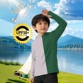 thumbnail image 2 of ZACPNCV Boys Girls UPF 50+ Sun Protection Hoodies Casual Summer Long Sleeve Hooded Shirt Quick Dry UV Protection Athletic Top 4-15Y E-Green, 2 of 6