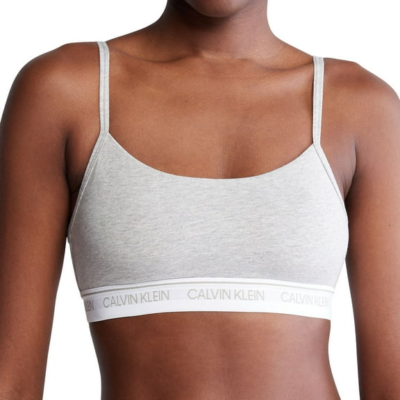 Women's Calvin Klein Archive Logo Lightly Lined Bralette QF7534 Color: Gray Heather Size: LARGE