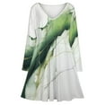 thumbnail image 3 of Sage Green Ink Long Sleeve Dresses For Women Vintage Elegant Party Dress Oversized V-neck Dress S-8XL, 3 of 7