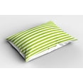 thumbnail image 2 of Ambesonne Lime Green Pillow Sham, Watercolor Lines, 26" X 20", White Lime Green, 2 of 2