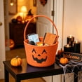 thumbnail image 3 of PLPPYFS Halloween Basket, Woven Cotton Rope Pumpkin Candy Basket, Cute Trick or Treat Bucket with Handle, Small Spooky Bins for Adults, Halloween Decoration Gift Bin Empty, 3 of 6