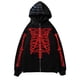 thumbnail image 1 of MHFRRA Sudadera con Capucha y Diseño Punk Oscuro para Hombre, Chaqueta con Capucha de Manga Larga y Esqueleto para Uso Informal Rojo, 1 of 2