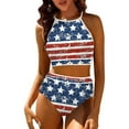 thumbnail image 2 of Aboser American Flag Bikini Sets for Women 2024 High Waisted Swimsuits 2 Piece Tummy Control Bahting Suit Summer Beachwear Bikinis Set, 2 of 7
