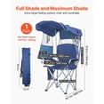 thumbnail image 2 of VEVOR Camping Chair with Canopy Shade, Folding Beach Chair with Canopy & Magazine Pocket, 2 Cup Holders, 330 lbs Heavy Duty Support, Carry Bags for Outdoor, Camp, Fishing, Tailgates, Deep Blue, 2 of 9