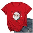 thumbnail image 4 of Christmas T Shirt for Women Xmas Satan Claus Print Short Sleeve Crew Neck Basic Tees Funny Gifts Holiday Casual Blouses, 4 of 4