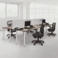 thumbnail image 2 of Kee 60" x 24" Double Benching System with Privacy Divider- Maple/ Chrome, 2 of 7