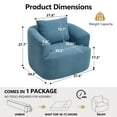 thumbnail image 3 of Swivel Accent Chair,360° Round Upholstered Armchair with One Soft Pillow,Teddy Fleece High-Resilience Sponge Single Sofa for Living Room, Bedroom, Apartment,No Assembly,Blue, 3 of 12