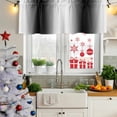 thumbnail image 6 of White Black Valances for Windows, Decorative Rod Pocket Window Valance Curtains, Modern Gradient Vertical Stripes Geometric Short Curtain Drapes for Kitchen/Living Room, 2 Panels, 42" W x 18" L, 6 of 8