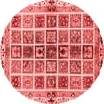 thumbnail image 1 of Ahgly Company Indoor Round Abstract Red Modern Area Rugs, 4' Round, 1 of 4
