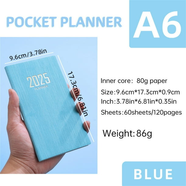 Cuaderno Del Planificador Diario, Organizador A6 Mini 120 Páginas para el Horario Diario de la Escuela Oficina Trabajo Diario de Viajes Memo Y Grabación de la Vida, Regalo Ideal