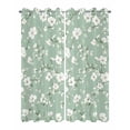 thumbnail image 2 of nqOlkjepod Outdoor Curtains for Patio Waterproof, White Spring Floral Outdoor Privacy Panels Grommet, Sage Green Botanical Watercolor Blackout Outside Curtains for Porch/Cabana 54"x108", 2 Panels, 2 of 8