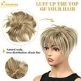thumbnail image 6 of QUEENTAS Hair Topper for Women with Thinning Hair Pieces 6.5"*6"Large Coverage 360°3D Synthetic Short Wiglets with 5 Clips(Blonde Mixed Brown), 6 of 9