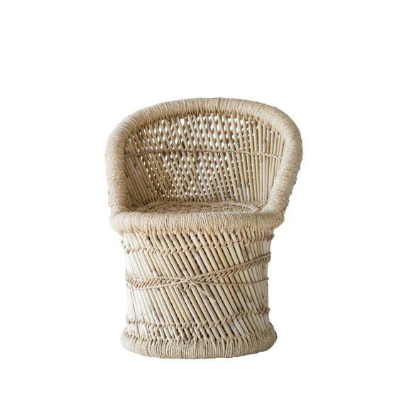 Creative Co-Op Handwoven Bamboo and Rope Chair, Tan