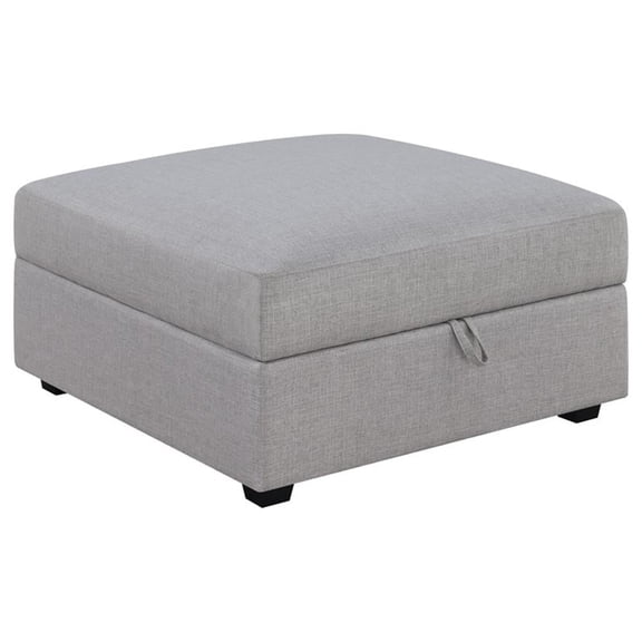 Cambria Square Upholstered Storage Ottoman Gray