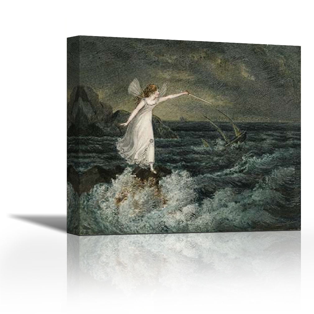 A Fairy Waving Her Magic Wand Across a Stormy Sea - Contemporary Fine ...