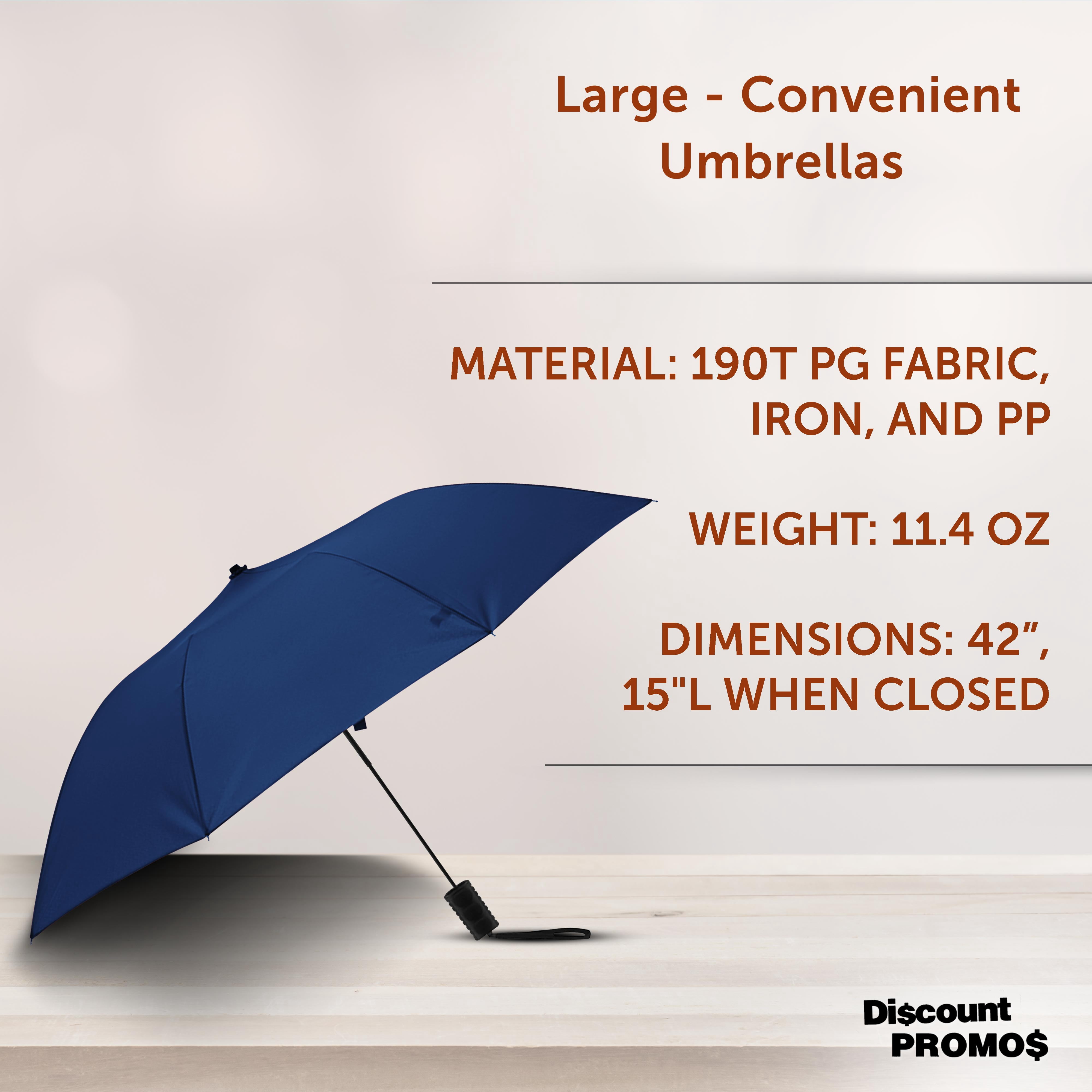 Compact Manual Folding Umbrellas Set of 12, Bulk Pack - Perfect for Travel, Promotional Events or Giveaways - Navy Blue