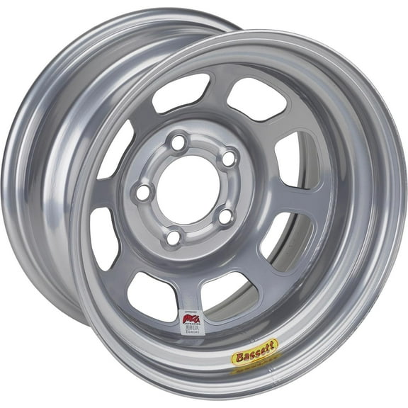 Bassett 958IC2 15X8 Excel D-Hole 5on4.75 2 Backspace IMCA Silver Wheel