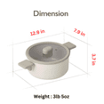 thumbnail image 7 of Chou Chou Kitchen Nonstick 1.7QT Stock Pot with Silicone Rim Lid, Healthy Cooking Ceramic Coating Casserole with Handle, Induction Compatible Cookware, Stew, Soup, Noodle, Made in Korea (8" / 18cm), 7 of 7