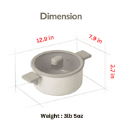 Chou Chou Kitchen Essential 4-Pieces Cookware Set with Lid, Healthy Cooking Ceramic Coating 8 Pot, 7 Saucepan, Induction Compatible Kitchenware, Made in Korea