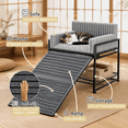 Grey Pet Window Perch with Stairs and Storage Ramp for Small Dogs and ...