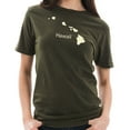 thumbnail image 3 of Big Size Hawaii Vintage Map Graphic Design Unisex Cotton Short Sleeve T-Shirt - Vintage Olive XL, 3 of 4