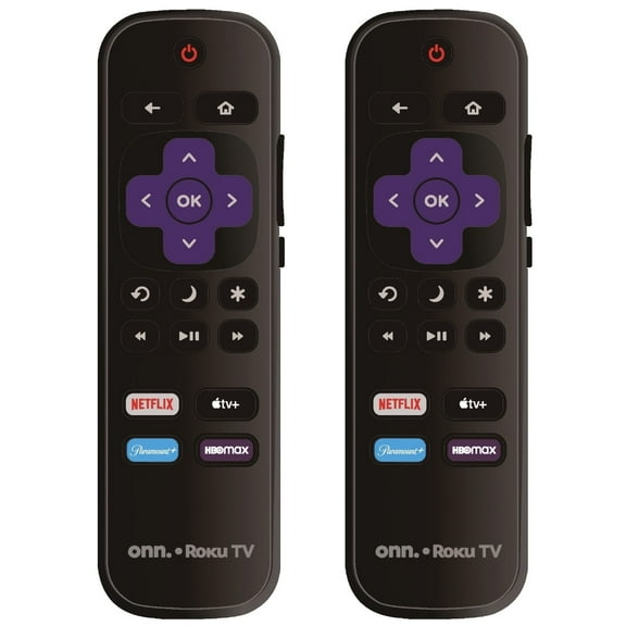 2 Pack - OEM Replacement Remote Control for All ONN. Roku TV Smart 4K Ultra HDTV 【Only Works with Onn. Roku TV, Not for Roku Stick and Roku Box】 (Netflix/Apple TV  / Paramount  /HBO Max)