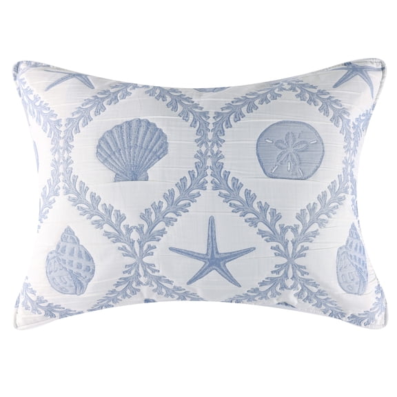 Greenland Home Fashions Laguna Woven Matelasse Pillow Sham, Standard 20" x 26", Adult