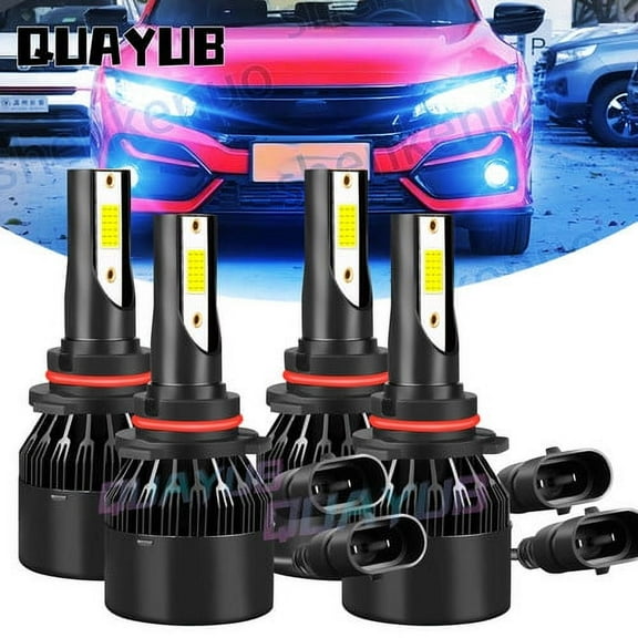 For Honda Odyssey 2005-2010 4x Ice Blue LED High/Low Beam 9005 9006 Headlight Bulbs