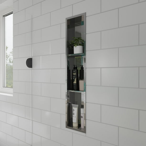 ALFI brand 8 x 36 Polished Stainless Steel Vertical Triple
